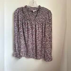 Nannette Red and White Floral Blouse